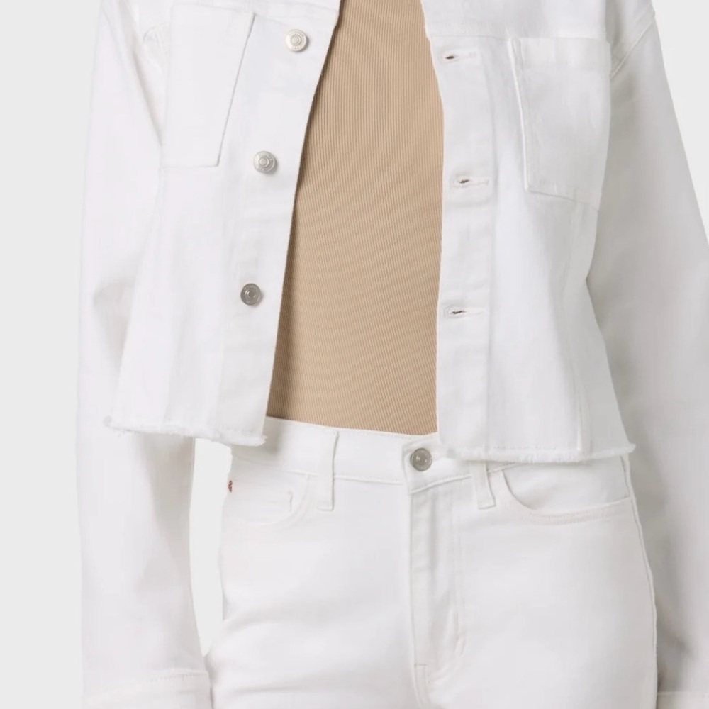 Hudson White Micro Cropped Jacket - image 1